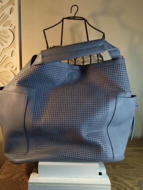 Elegant Perforated Lavender Tote Bag with Top Handle